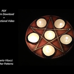 Leather Pentagram Candle Holder Patterns + Instructional Video