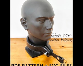 The Warden Collar Leather Pattern PDF & SVG | Structural BDSM Collar diy + Tutorial Video