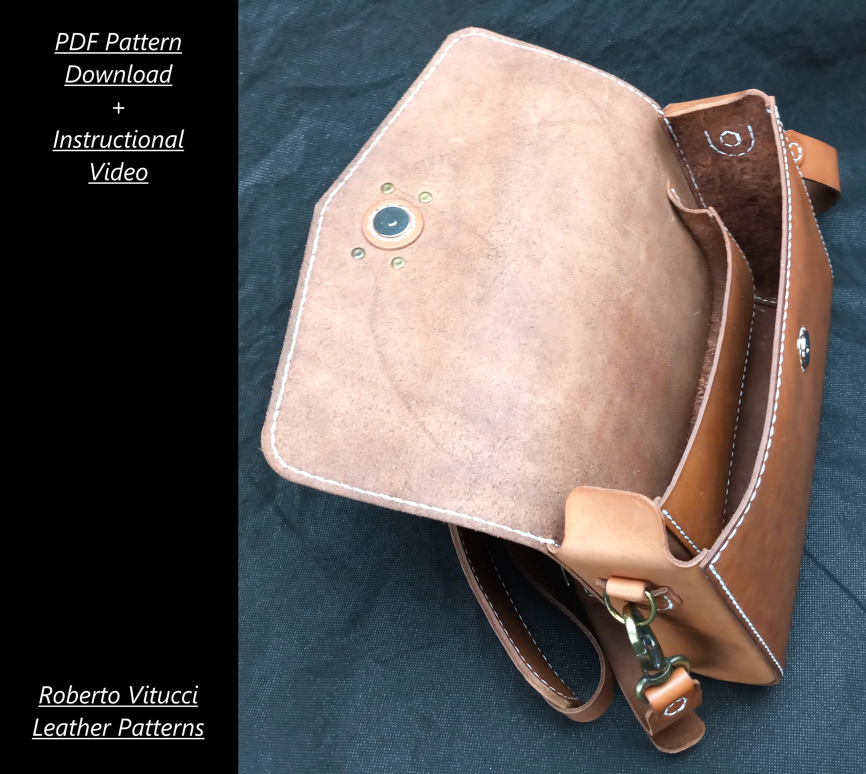 Envelope Leather Bag Pattern Instructional Video 2 Size Etsy Canada
