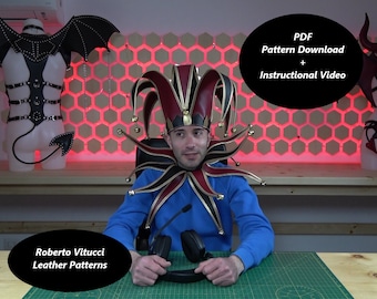 Leather Jester Hat and Collar Pattern – Harlequin Cosplay DIY PDF + Tutorial Video