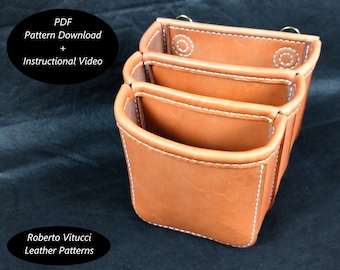 Leather Tool Bag Pattern – Multi Size Leathercraft Bag PDF + Tutorial Video | DIY Leather Tool Organizer