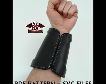 Leather Bracer Pattern – "The Warden Bracer" | No Buckles | Cosplay Armor | PDF & SVG