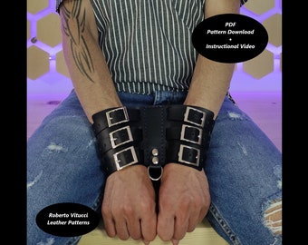 Leather Wrists Restraints Multi Size Pattern + Instructional Video