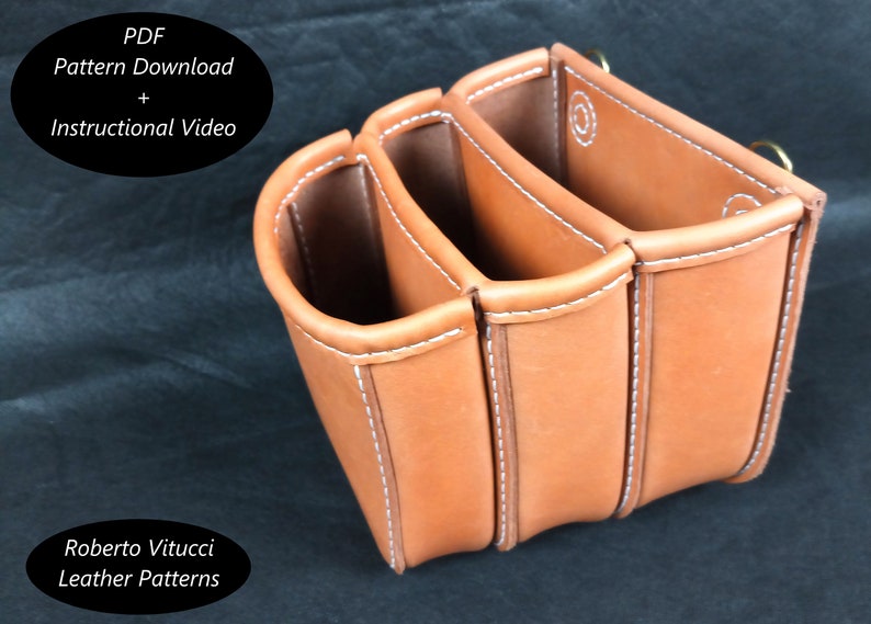 Leather Tool Bag Pattern – Multi Size Leathercraft Bag PDF + Tutorial Video | DIY Leather Tool Organizer bild 2