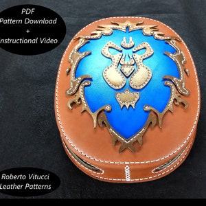 WoW Leather Belt Bag Pattern (Alliance & Horde Emblem) + Instructional Video
