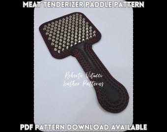 Meat Tenderizer Spanking Paddle Pattern PDF & SVG | BDSM Leather Paddle diy | Leathercraft Pattern with Tutorial Video