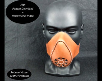 Leather Mask Pattern – 3 Size Cosplay Mask PDF + Tutorial Video | DIY Leathercraft Mask Template