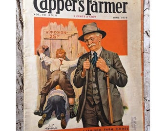 Vintage Capper's Farmer Magazine June 1939 for Farm Families Art by J F Kernan