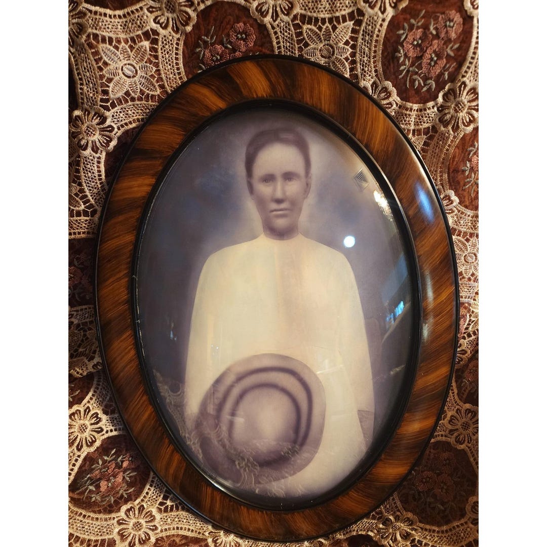 Antique Faux Tiger Gesso Wood Picture Frame Convex Bubble Glass Oval - Etsy