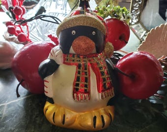 Adorno de árbol de Navidad de pingüino de cristal de 6" Oberfrankkische
