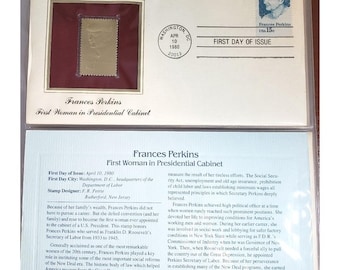 Frances Perkins 1st Woman in Presidential Cabinet 1st Day of Issue April 10,1980