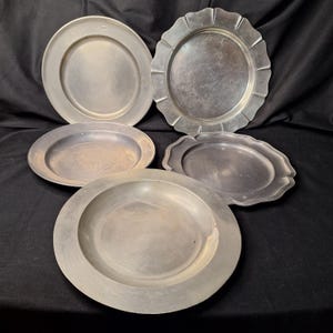 Vintage Pewter Plate - Etsy