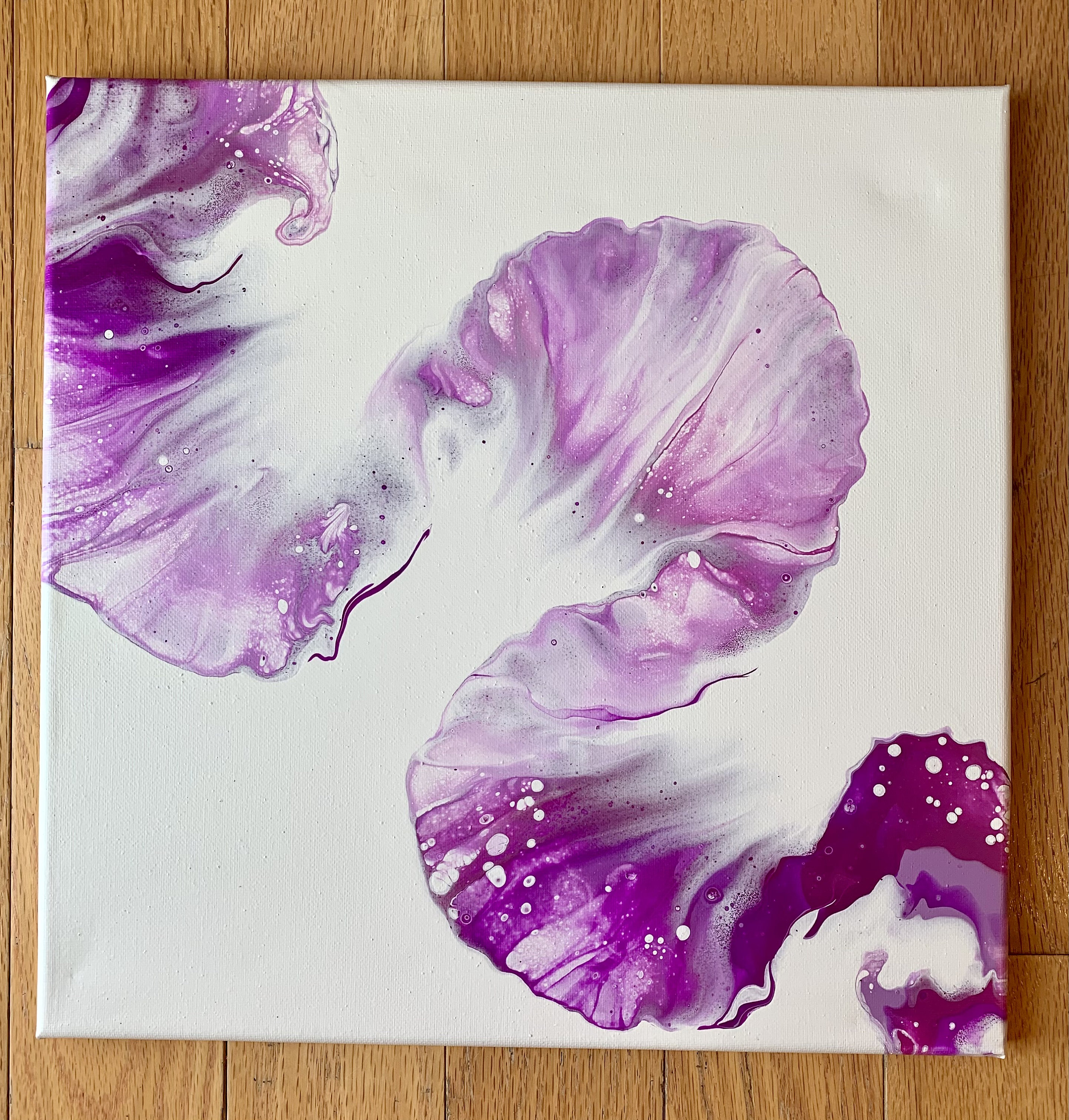 Original Neon Purple Acrylic Swirl Painting 