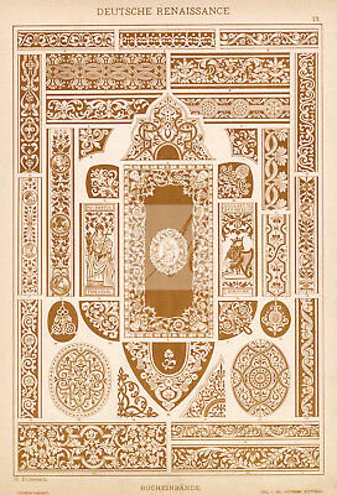 DUTCH Renaissance Ornamental Book Cover Art Designs H. Etsy