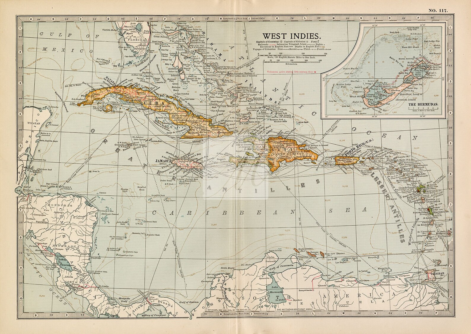 VINTAGE Map of the West Indies 1902 Encyclopedia Britannica | Etsy