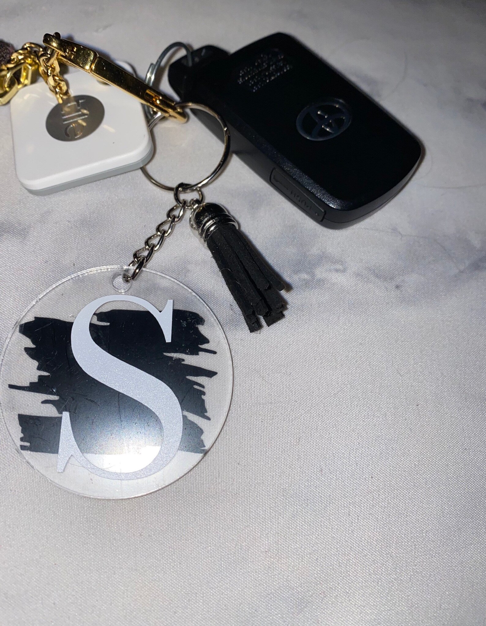 Acrylic personalized initial paint keychain different colors Etsy