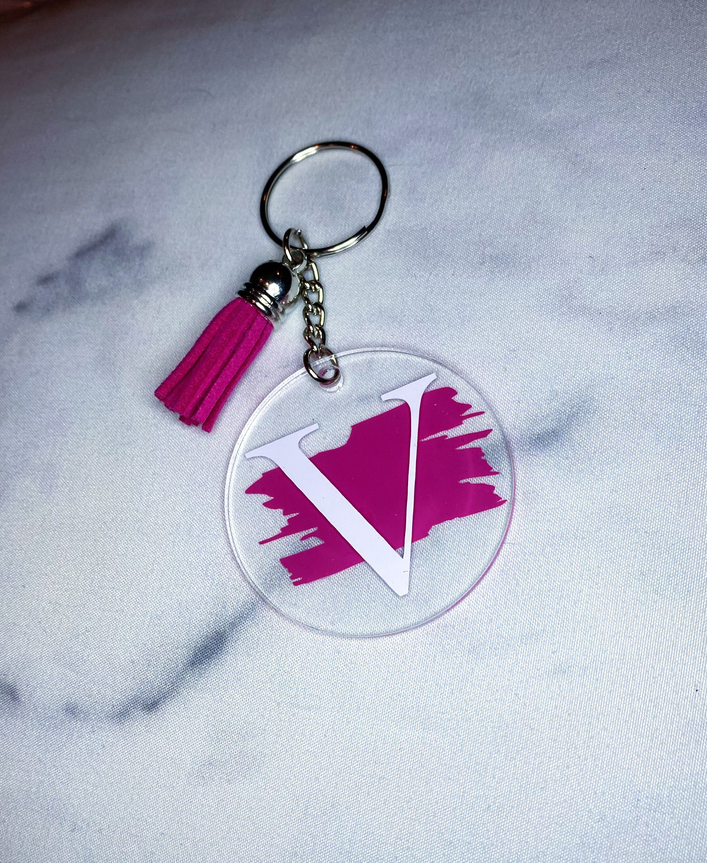 Acrylic personalized initial paint keychain different colors Etsy