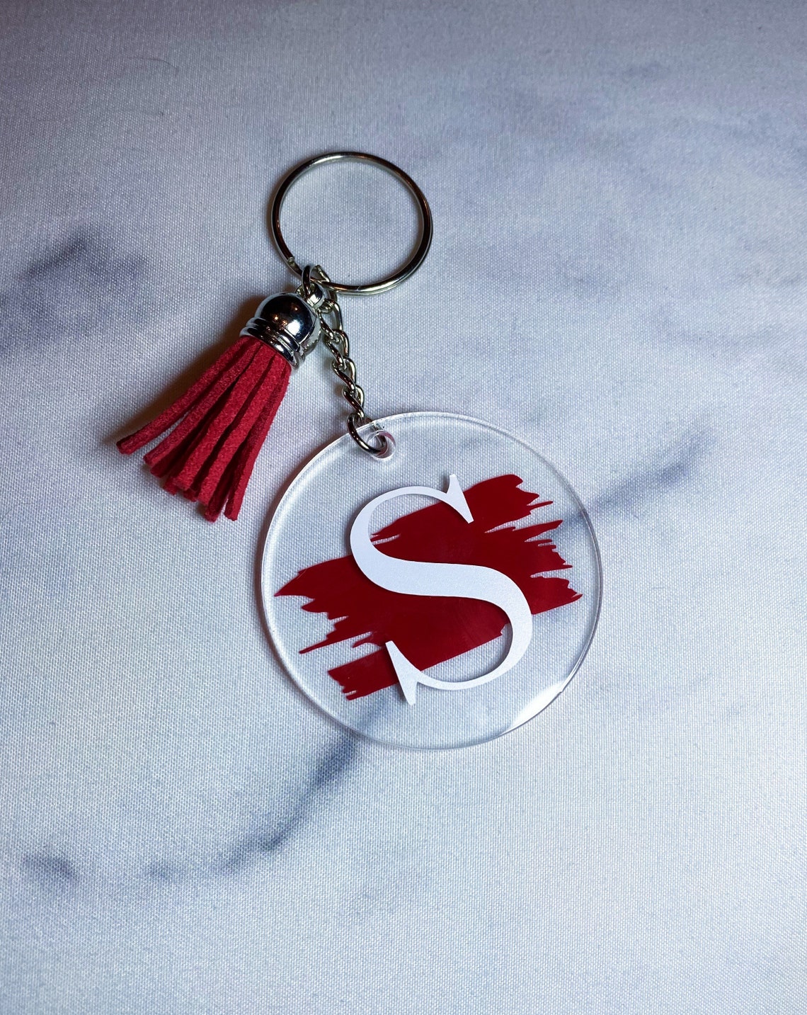 Acrylic personalized initial paint keychain different colors Etsy