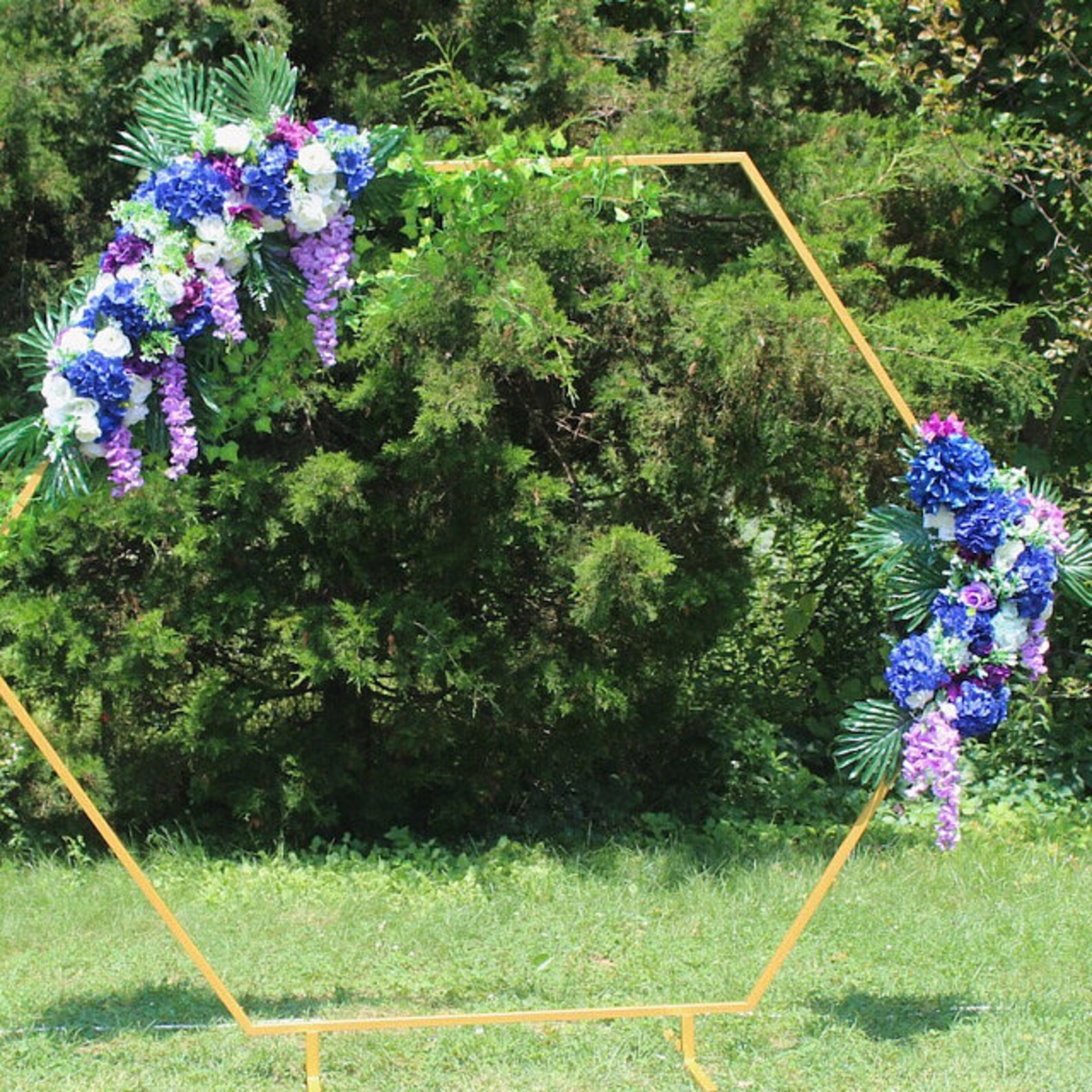 Wedding Hexagon Arch Wedding Arch Metal Flower Arch Geometric Etsy