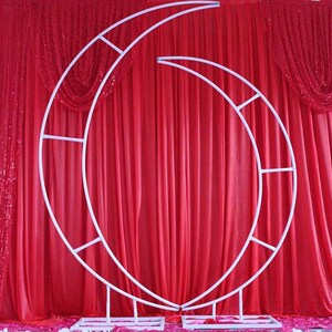 Moon Wedding Arch: Metal Flower Ceremony Backdrop (Customizable Size)