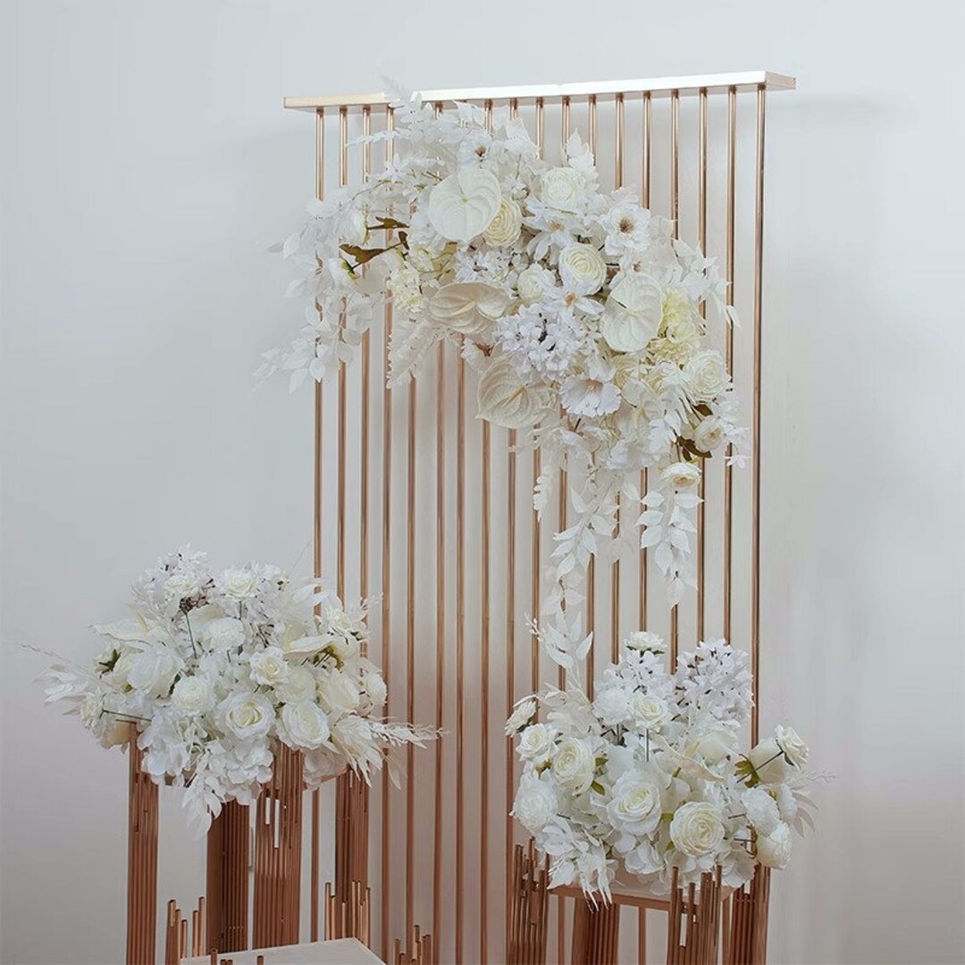 White Artificial Flowers Art Wedding Floral Design Centerpiece Etsy
