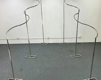 Wedding Backdrop Stepped Curved Props Wrought Iron S-shaped Fabric Frame Drapery Decoration Frame
