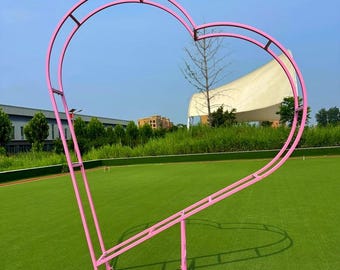 Heart-Shaped Metal Wedding Arch - Backdrop Frame Prop for Valentine's Day