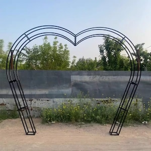 Arco de metal con forma de corazón en 3D para bodas, ceremonias, flores (tamaño personalizable)