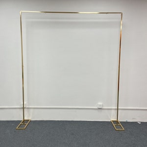 Shiny Gold Arch, Square Arch, Metal Wedding Arch, Floral Arch, Balloons Arch