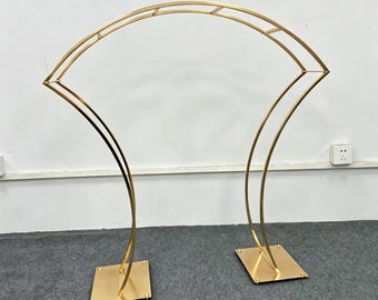 Metal Arch Wedding Table Centerpiece Stand, Event Desk Flower Arch Frame, Curved Tabletop Backdrop