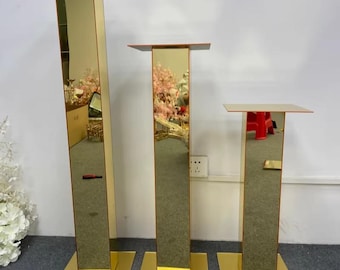 Gold Acrylic Flower Stand Wedding Ceremony Table Centerpiece Decoration
