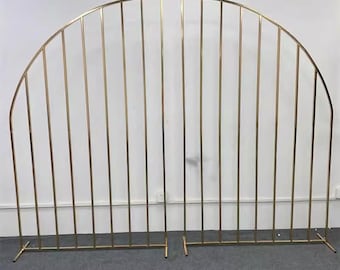 Gold Wedding Arch Set: Iron Geometric Flower Stand, Stage Decor (2PCS Set)