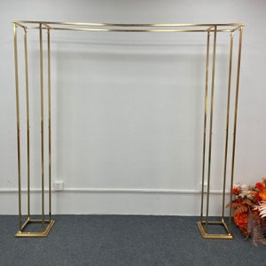 Shiny Gold Wedding Arch Balloons Arch Golden Backdrop Arch Metal Wedding Backdrop Flower Arch