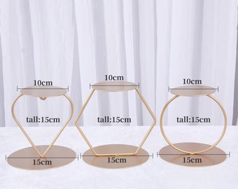 1PC Metal Round Small Cake Holder Stand Floating Cake Display Stand for Wedding Birthday Party Decor