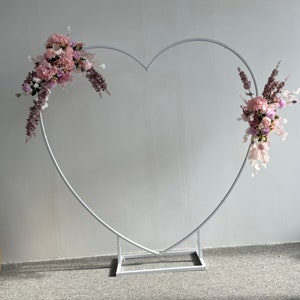 Arco de boda de metal portátil con forma de corazón, arco floral para boda, marco de fondo, arco de flores para baby shower (tamaño personalizable)