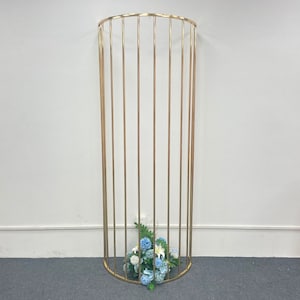Gold Wedding Arch Backdrop Stand: Semicircle Metal Screen
