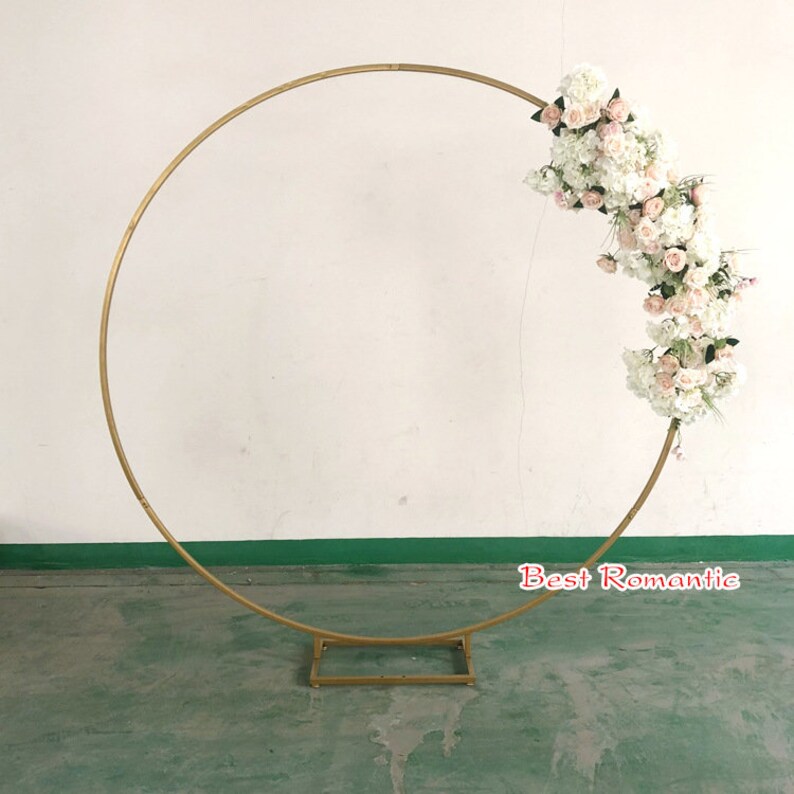 8.2FT Gold Wedding Arch Round Wedding Hoop Metal Arch Etsy