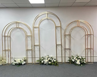 Shiny Gold Stand Round Truss Arch Metal Wedding Ceremony Arch Floral Arch