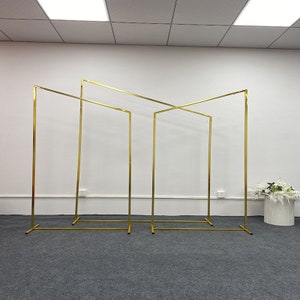 3PCS/SET Shiny Gold Wedding Arch Beveled Pointed Geometric Screen Flower Arch Stand