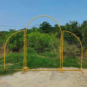 Gold Arch Metal Wedding Arch Backdrop Frame Balloons Arch Decor Christmas (Customizable Size)