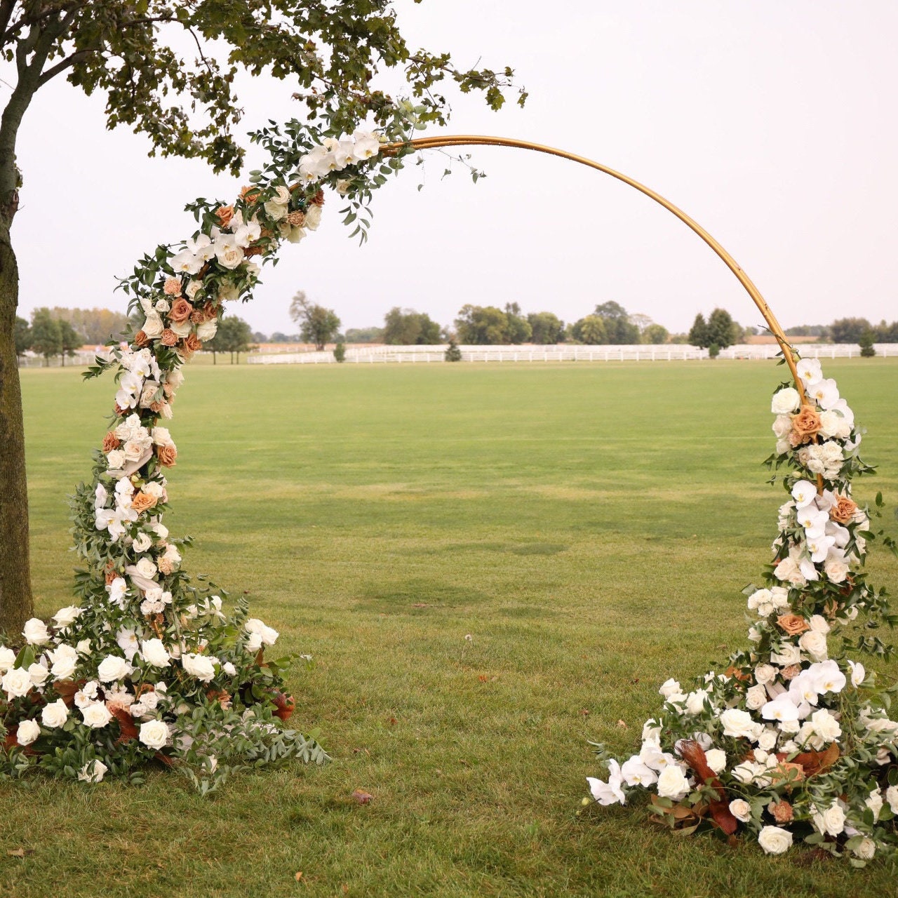 Arche De Mariage En Acier Double Tube - Base Large, Dorée, Stable Jusqu'à 10 Kg - Pour Décoration Fête, Jardin, Photo