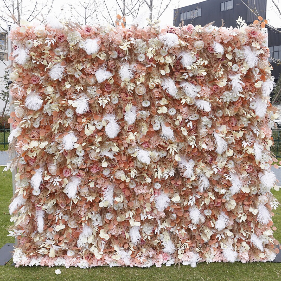 Clothbottomed 5D Rime Feather Fake Flower Wall Background Etsy