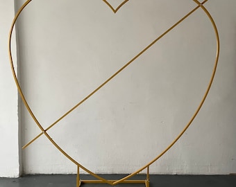 Heart Wedding Arch: Floral Backdrop, Customizable Size