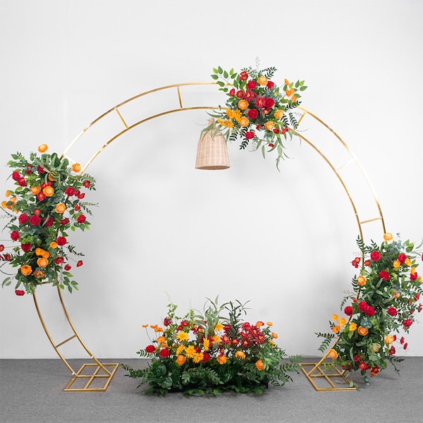 Shiny Gold Wedding Arch Metal Stand Double-pole Arch Golden Arch Semi-circular Arch Balloon Arch