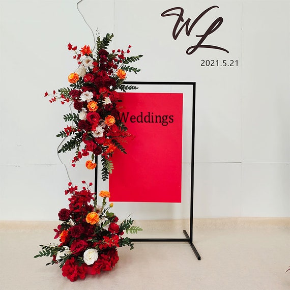 Wedding Sign Stand Custom Display Stand Flower Frame Welcome Backdrop Stand  Hanging Poster Stand customizable Size 