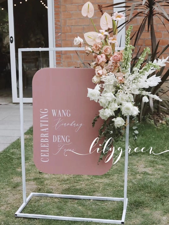 Wedding Sign Stand Custom Display Stand Flower Frame Welcome