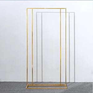Gold Metal Wedding Arch: Rectangle Flower Stand Backdrop