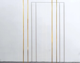 Gold Metal Wedding Arch: Iron Rectangle Flower Stand Backdrop