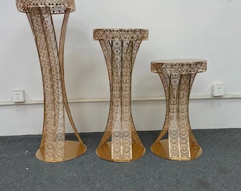 Iron Wedding Pillar Centerpiece, Tall Flower Vase Stand , Event Party Dessert Table Pedestal Decor