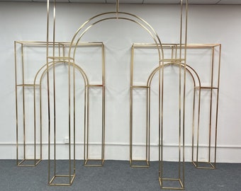 Shiny Gold Arch Boho Wedding Arch Metal Floral Arch Truss Arch Stereo Arch Decor